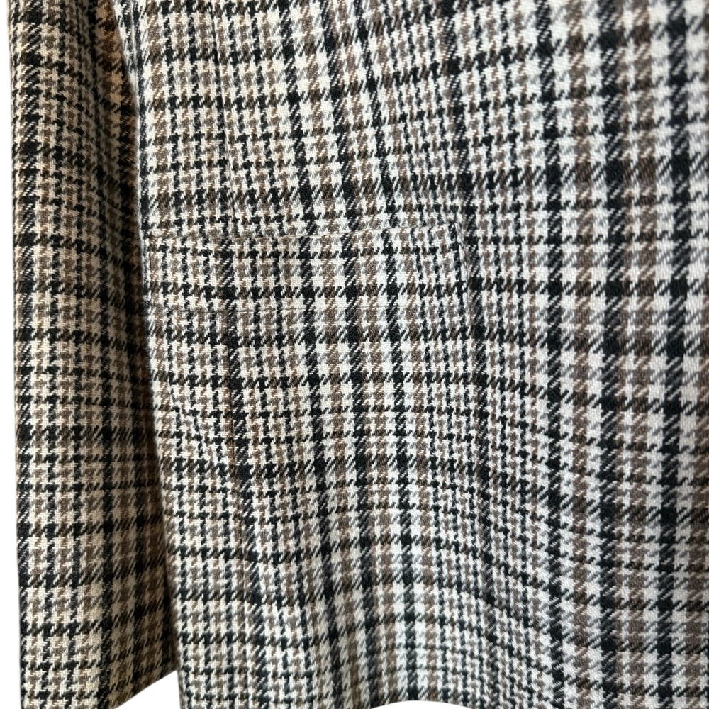 Vintage Peabody House Houndstooth Wool Blend Blazer Jacket Brown Beige Size 14 - Picture 13 of 14